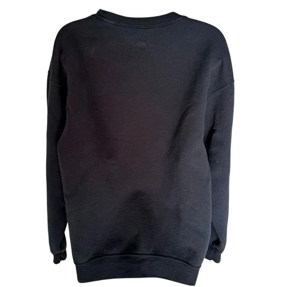 Queen of Clubs Hand-Dyed Stenciled Custom Crewneck Sweater L